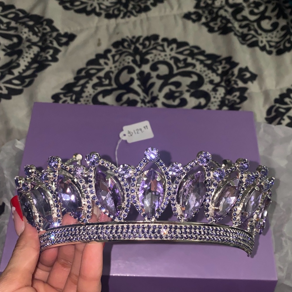 Elegant Silver and Purple Tiara